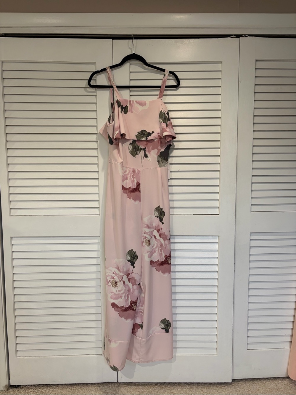 LEITH Pink Floral Cold Shoulder Wide Leg Jumpsuit – NWT